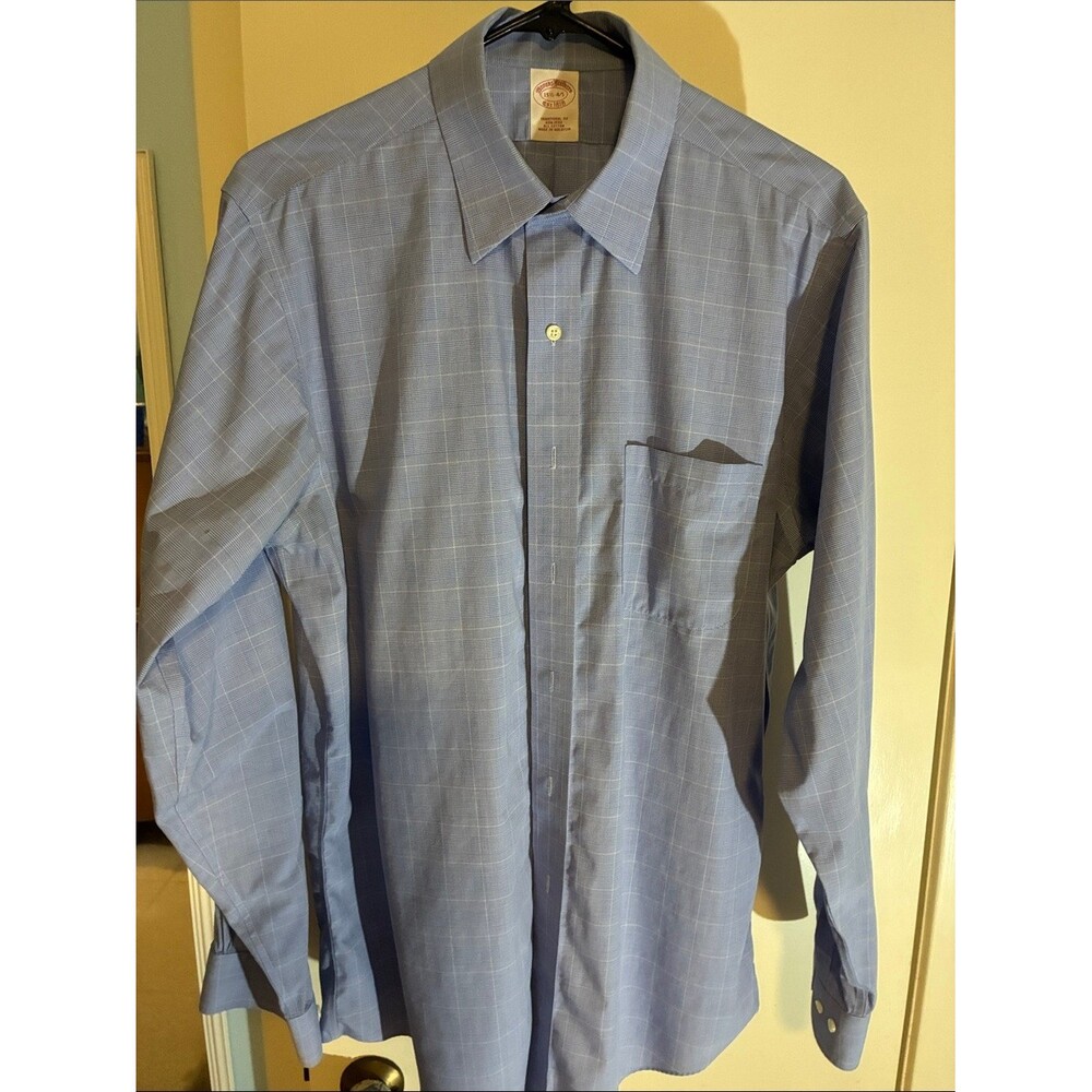Brooks Brothers Blue Windowpane Dress Shirt